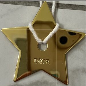 Authentic Dior Gold Star Ornament with White Cord